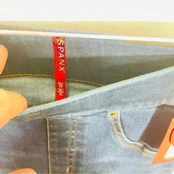 SPANX Cropped Flare Denim Jeans Raw Hem Wide Leg Size XS - Picture 10 of 10